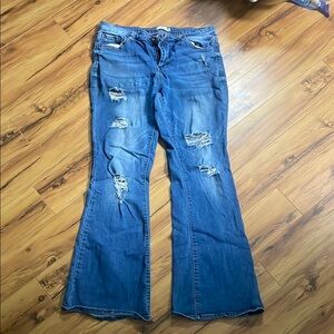Distressed Blue Jeans